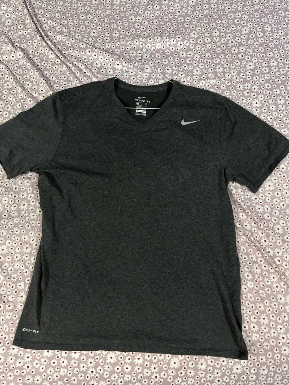 Nike Men’s Charcoal V-Neck Dri-FIT Performance Tee